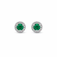 Earrings Donna Oro Woman in White Gold Smeraldi+Diamanti LOE12106.008